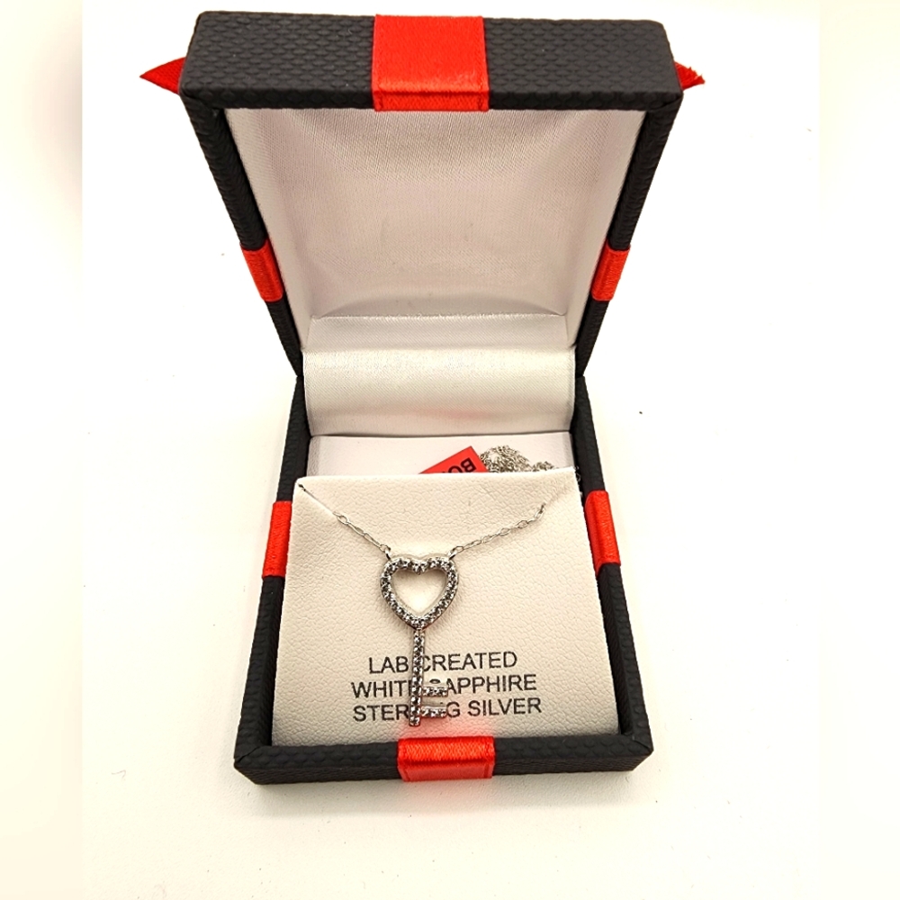 Sterling Silver Key/Heart Necklace NWT